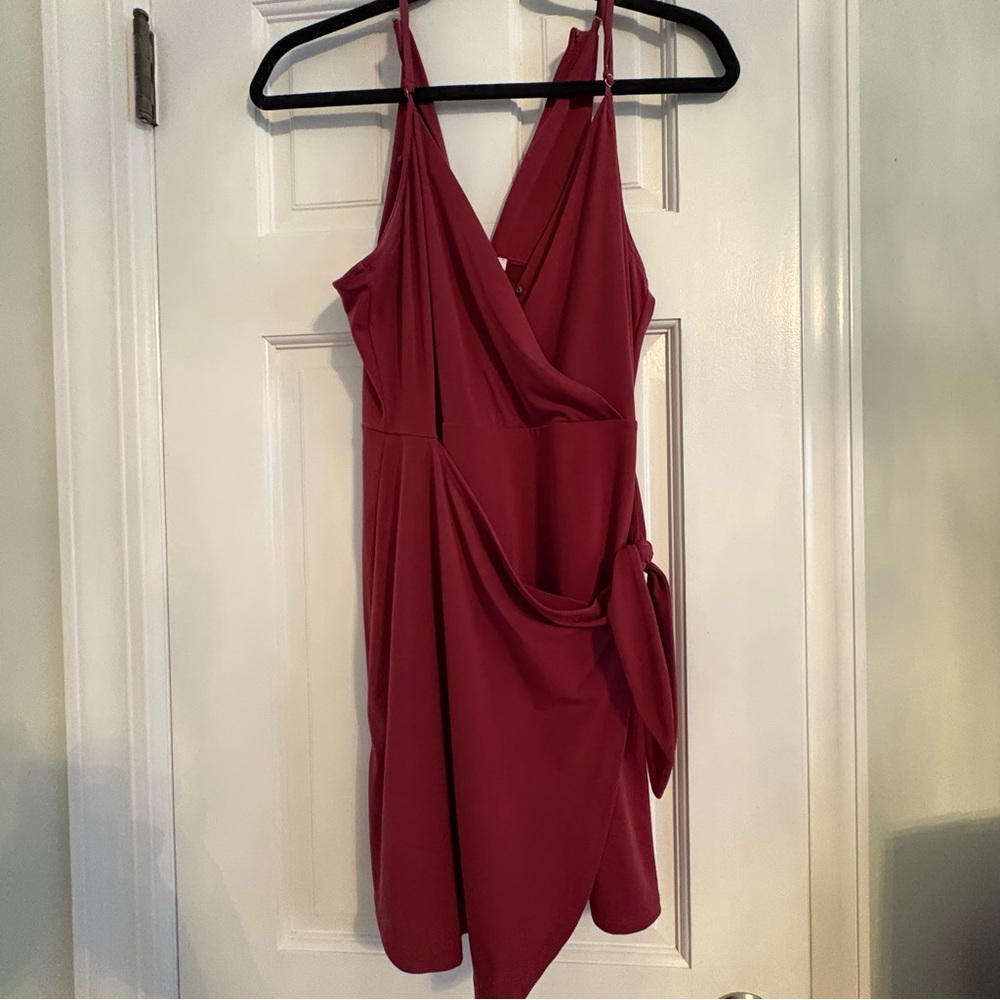 BCBGeneration Burgundy Wrap Dress